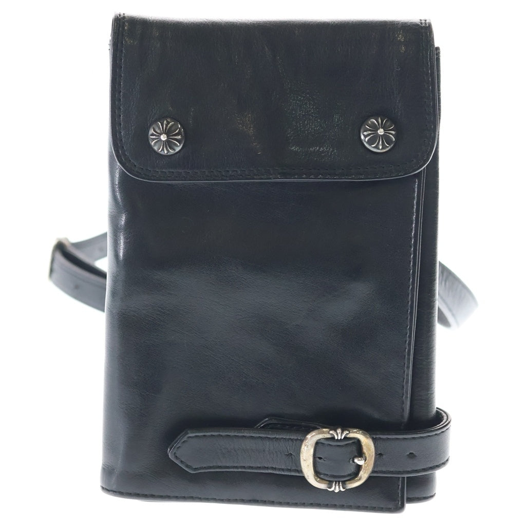 CHROME HEARTS(クロムハーツ) シザーケース クロスボールクリップ ガンスリンガーベルト レザー ショルダーバッグ ブラック