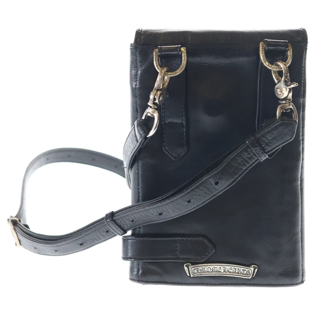 CHROME HEARTS(クロムハーツ) シザーケース クロスボールクリップ ガンスリンガーベルト レザー ショルダーバッグ ブラック