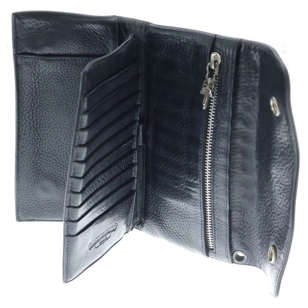 CHROME HEARTS(クロムハーツ) WAVE ウェーブ レザーウォレット 財布 ブラック BCA374