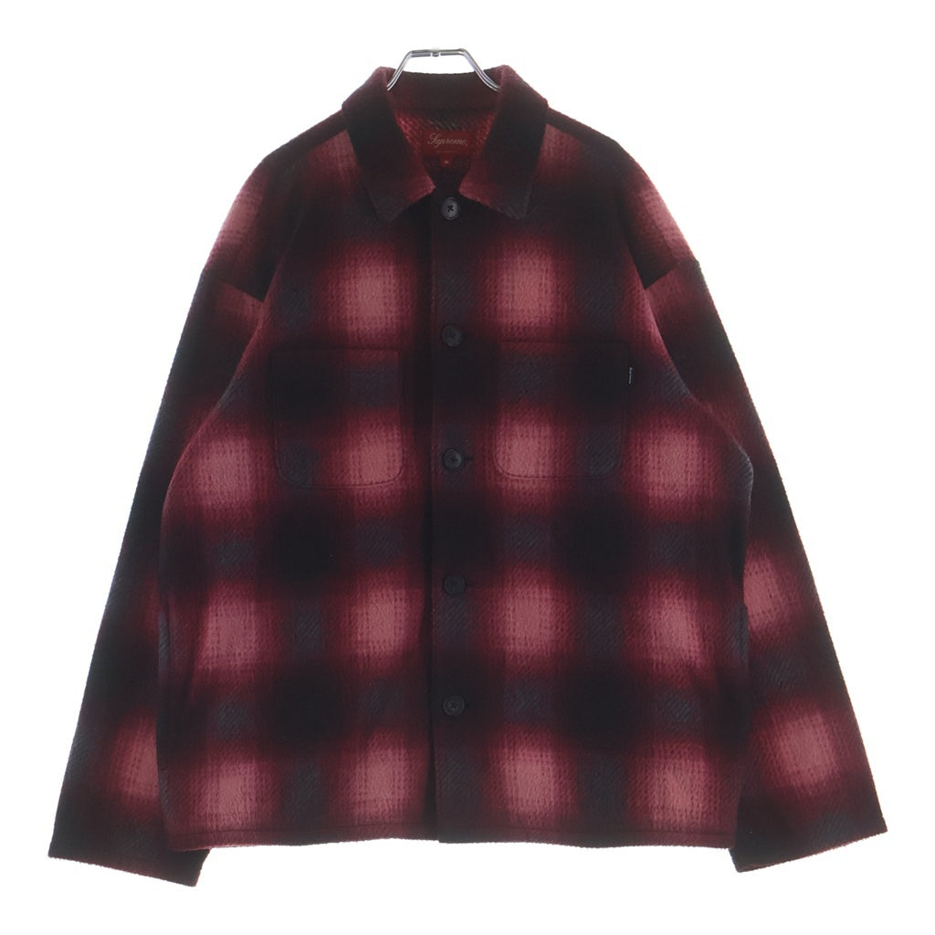 SUPREME(シュプリーム) 20AW Shadow Plaid Fleece shirt オンブレ フリース チェック シャツ レッド