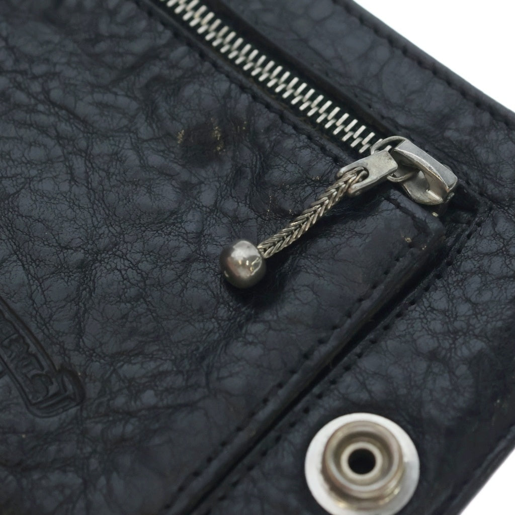 CHROME HEARTS(クロムハーツ) 1SNAP 1スナップ クロス ボールボタン レザーウォレット 財布 ブラック BCA361