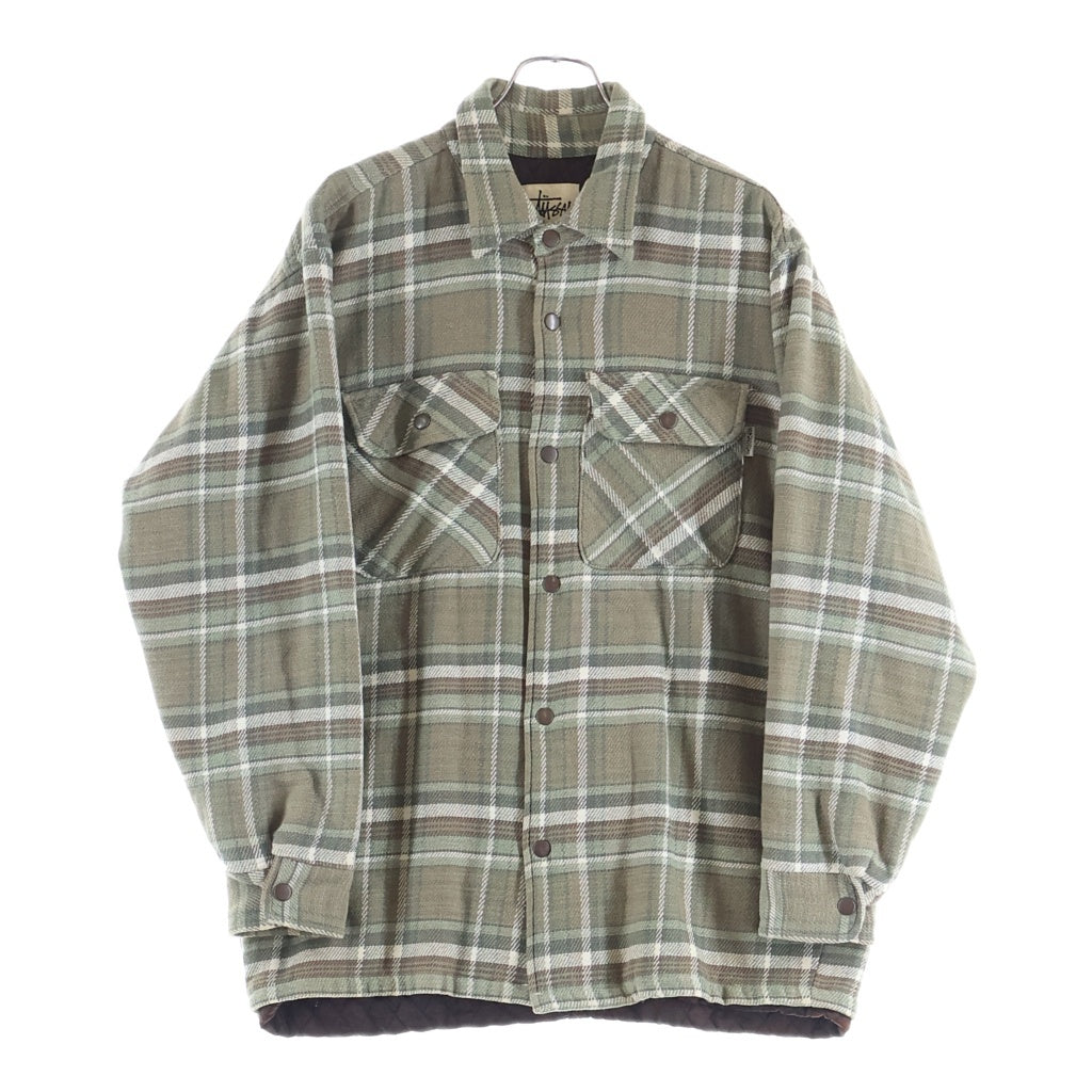 90s stussy チェックジャケット STUSSY(ステューシー) 90S 裏地キルティング チェック シャツ