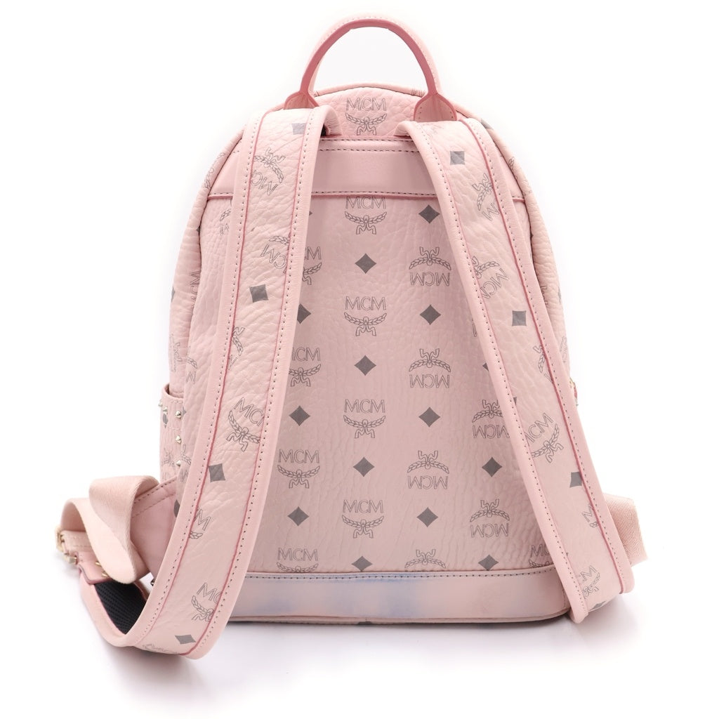 MCM(エム シー エム) ヴィセトス スタッズ バックパック リュックサック ピンク MMK 8AVE61 QH001 レディース