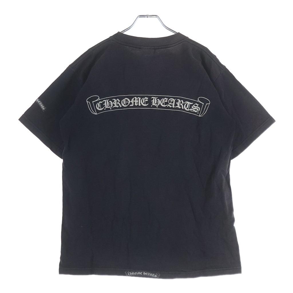 CHROME HEARTS(クロムハーツ) OLD CH T-SHIRT スクロールラベルプリント クルーネック ポケット 半袖Tシャツカットソー ブラック