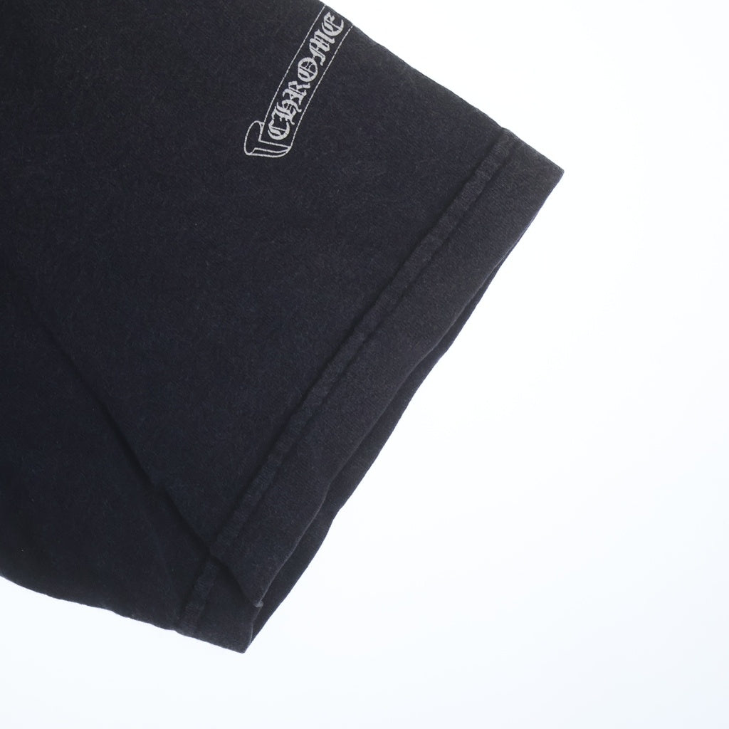 CHROME HEARTS(クロムハーツ) OLD CH T-SHIRT スクロールラベルプリント クルーネック ポケット 半袖Tシャツカットソー ブラック