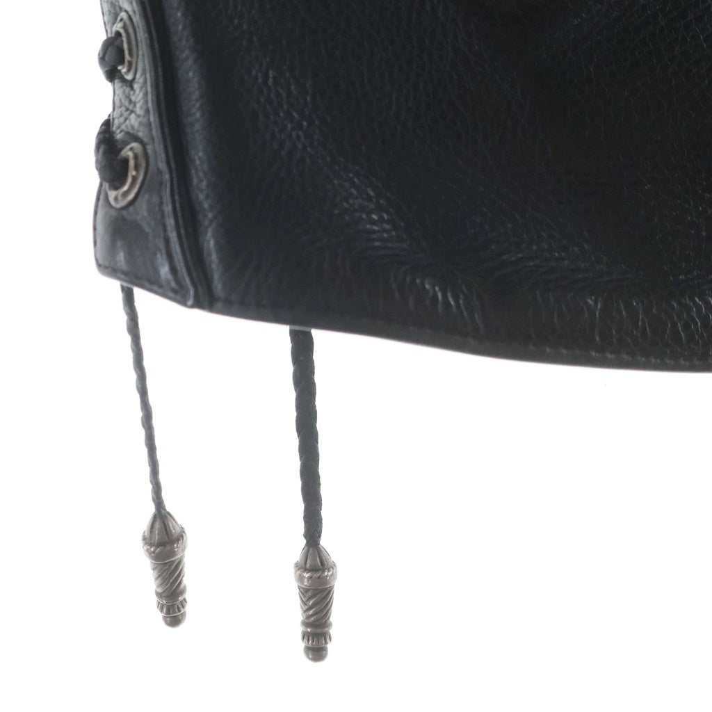 CHROME HEARTS(クロムハーツ) 6B FRNT ZIP サイドレースアップダガージップアップレザーベスト