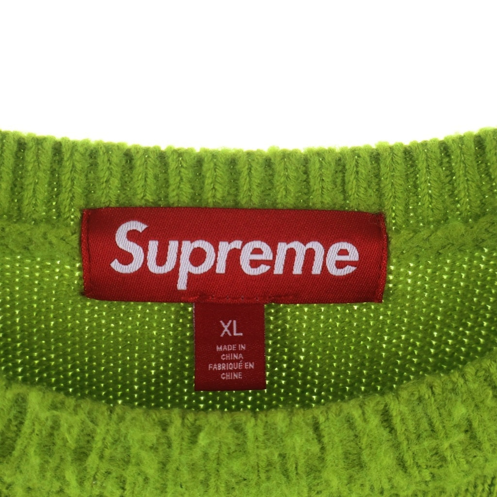 SUPREME(シュプリーム) 23AW Pilled Sweater パイルド ロゴデザイン クルーネック ニット セーター グリーン