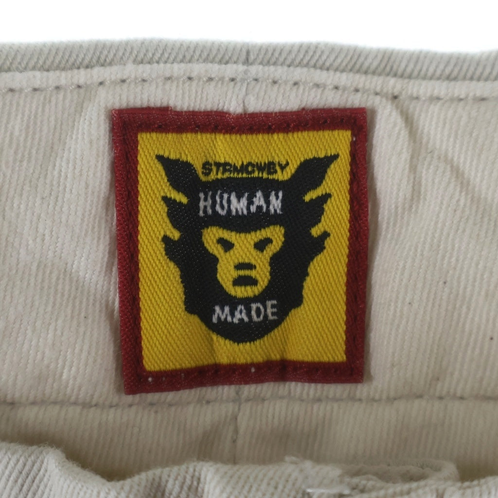 HUMAN MADE(ヒューマンメイド) CHINO PANTS ロゴデザイン マルチポケット チノパンツ ブラウン HM25PT007