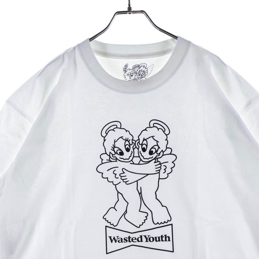 WASTED YOUTH(ウェイステッドユース) ×TAPPEI タッペイ ロゴデザイン クルーネック カットソー 半袖Tシャツ ホワイト