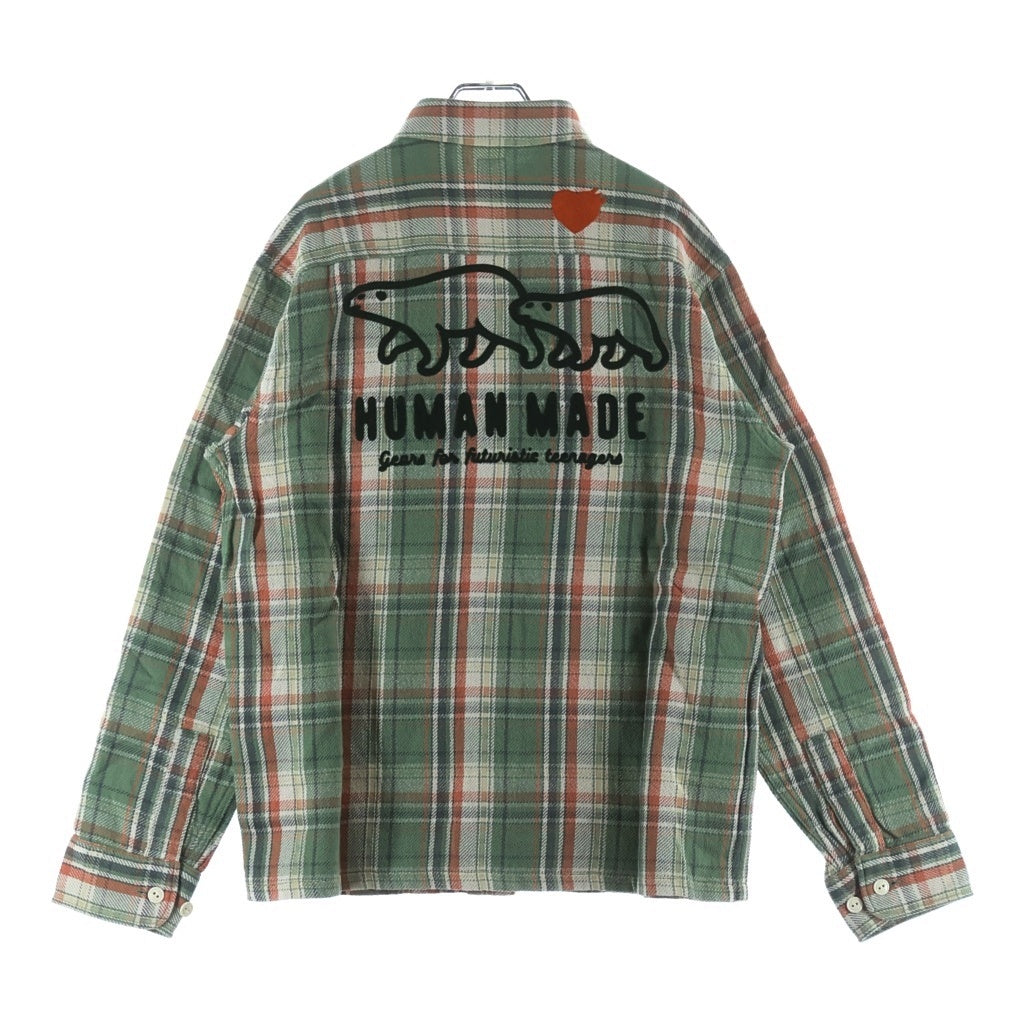 HUMAN MADE(ヒューマンメイド) CHECK LONG SHIRT チェック柄 長袖シャツ グリーン HM26SH010