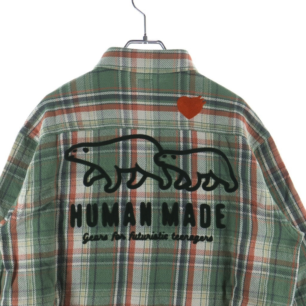 HUMAN MADE(ヒューマンメイド) CHECK LONG SHIRT チェック柄 長袖シャツ グリーン HM26SH010
