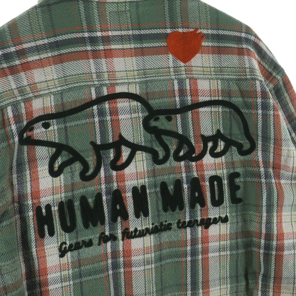 HUMAN MADE(ヒューマンメイド) CHECK LONG SHIRT チェック柄 長袖シャツ グリーン HM26SH010