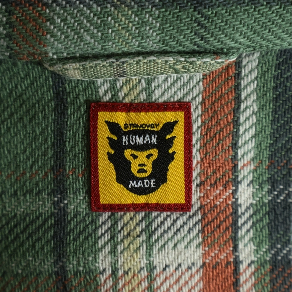 HUMAN MADE(ヒューマンメイド) CHECK LONG SHIRT チェック柄 長袖シャツ グリーン HM26SH010