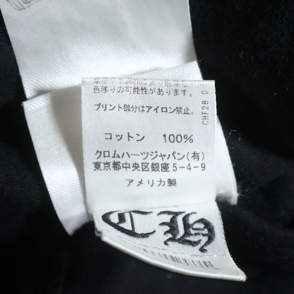 CHROME HEARTS(クロムハーツ) CH SCROLL LABEL スクロールラベル ロゴアームプリント長袖Tシャツ ブラック