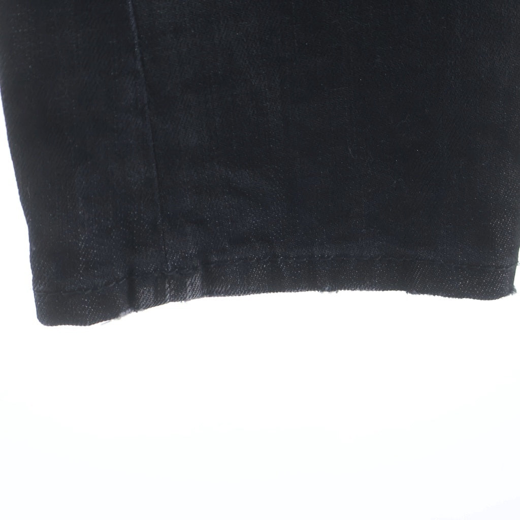 DSQUARED2(ディースクエアード) コーティング加工 ジップアップ テーパードデニムパンツ ブラック S71LB1483