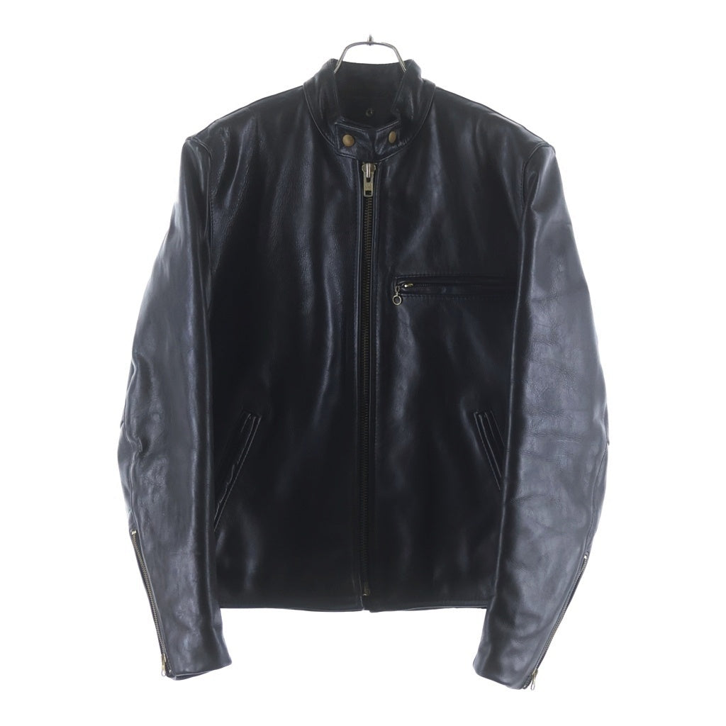 VANSON(バンソン) カウレザー シングルライダースジャケット ブラック