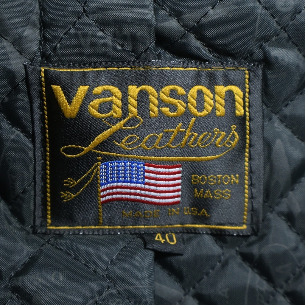VANSON(バンソン) カウレザー シングルライダースジャケット ブラック