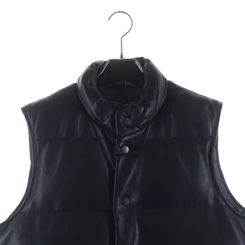 SCHOTT(ショット) シープレザー スナップ ダウン ブラック 3111015