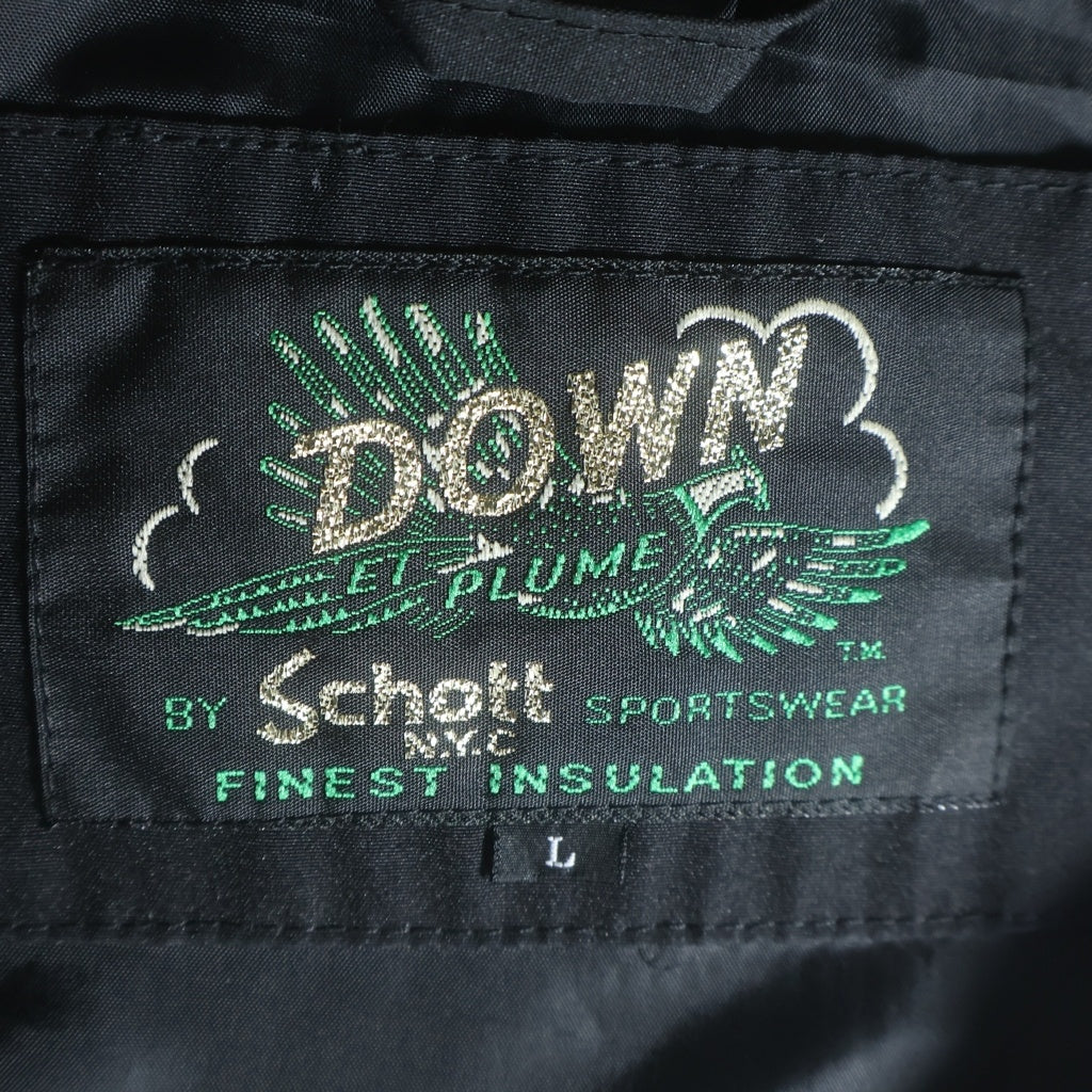 SCHOTT(ショット) HOODED DOWN JACKE フーデッド ダウン ジャケット ブラック