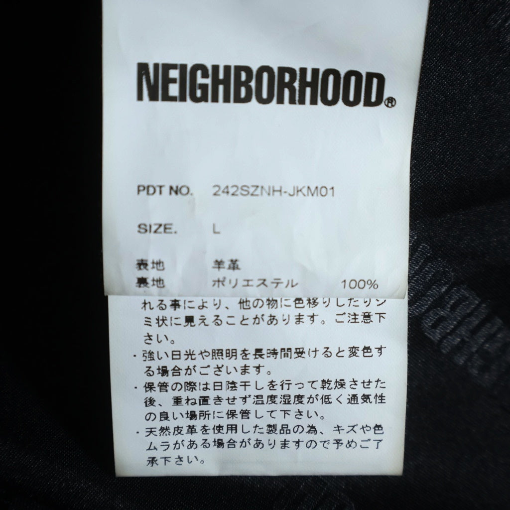 NEIGHBORHOOD(ネイバーフッド) 24AW LEATHER ZIP WORK JACKET レザー ジップ ワーク ジャケット ブラック 242SZNH-JKM01