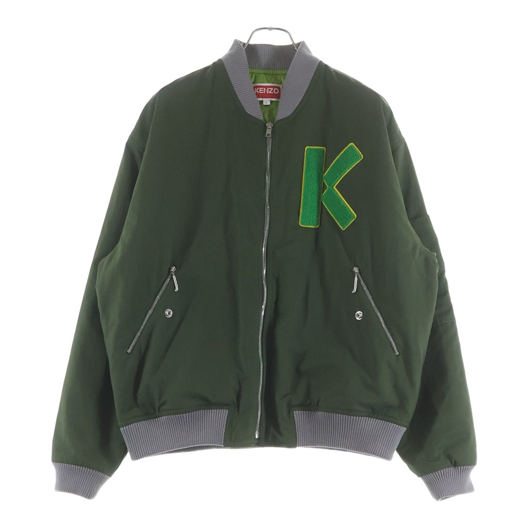 KENZO(ケンゾー) Logo Patch Bomber Jacket ロゴパッチ ボンバー ジャケット カーキ FC85BL-1279OC