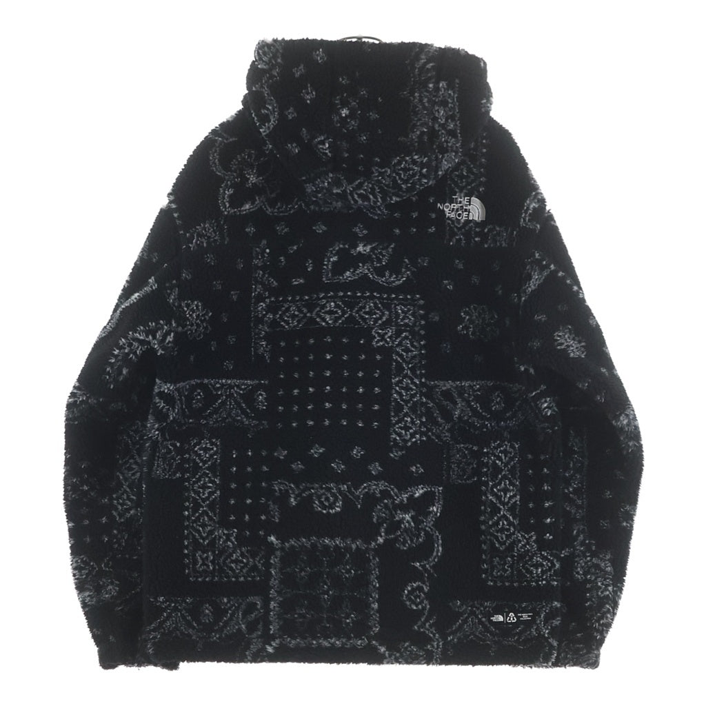 THE NORTH FACE(ザノースフェイス) NOVELTY PLAY GREEN FLEECE HOODIE ペイズリー柄 フーデッド ジップアップ ボアジャケット ブラック NJ4FN67A