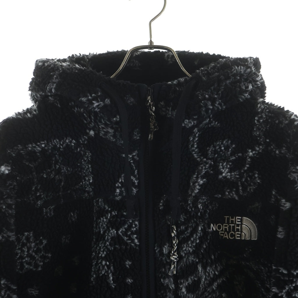 THE NORTH FACE(ザノースフェイス) NOVELTY PLAY GREEN FLEECE HOODIE ペイズリー柄 フーデッド ジップアップ ボアジャケット ブラック NJ4FN67A