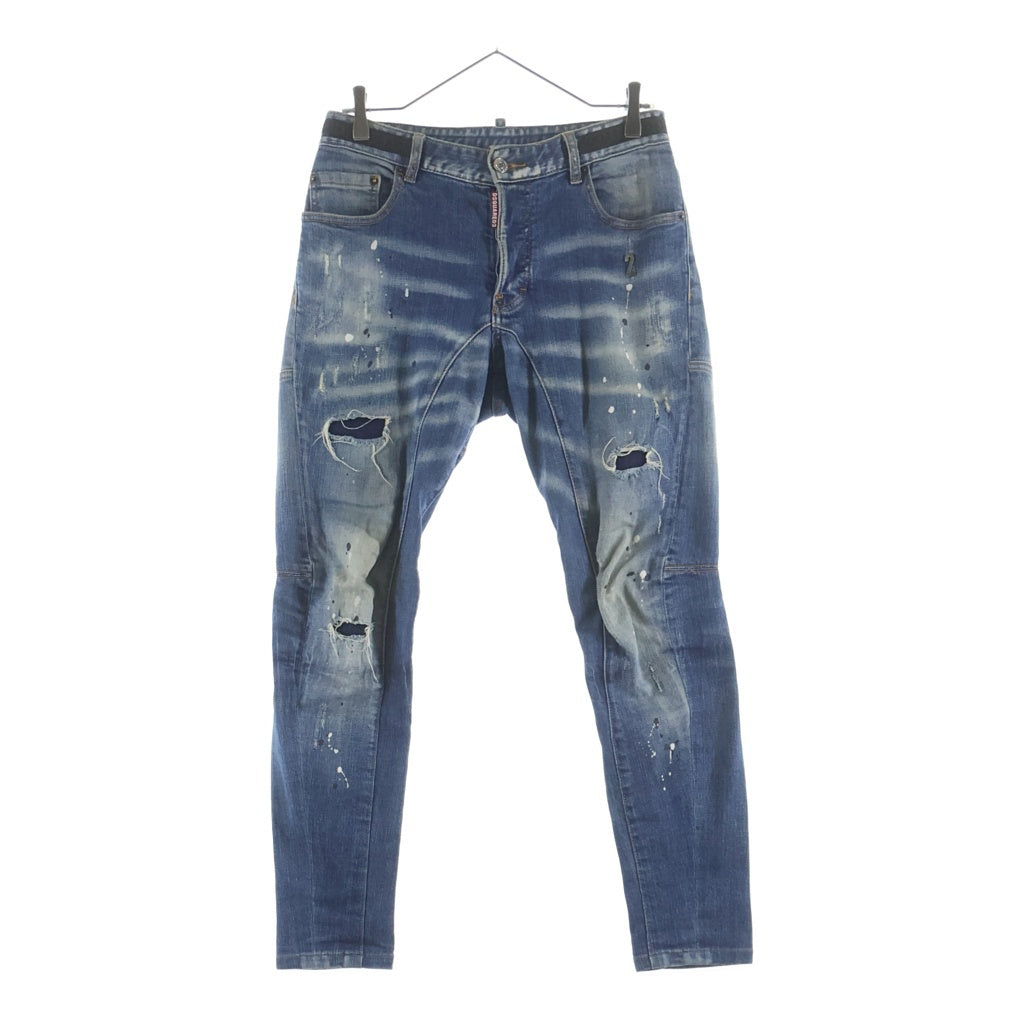 メンズ ディースクエアード DSQUARED2 ダメージ加工 ペイント デニム 46
