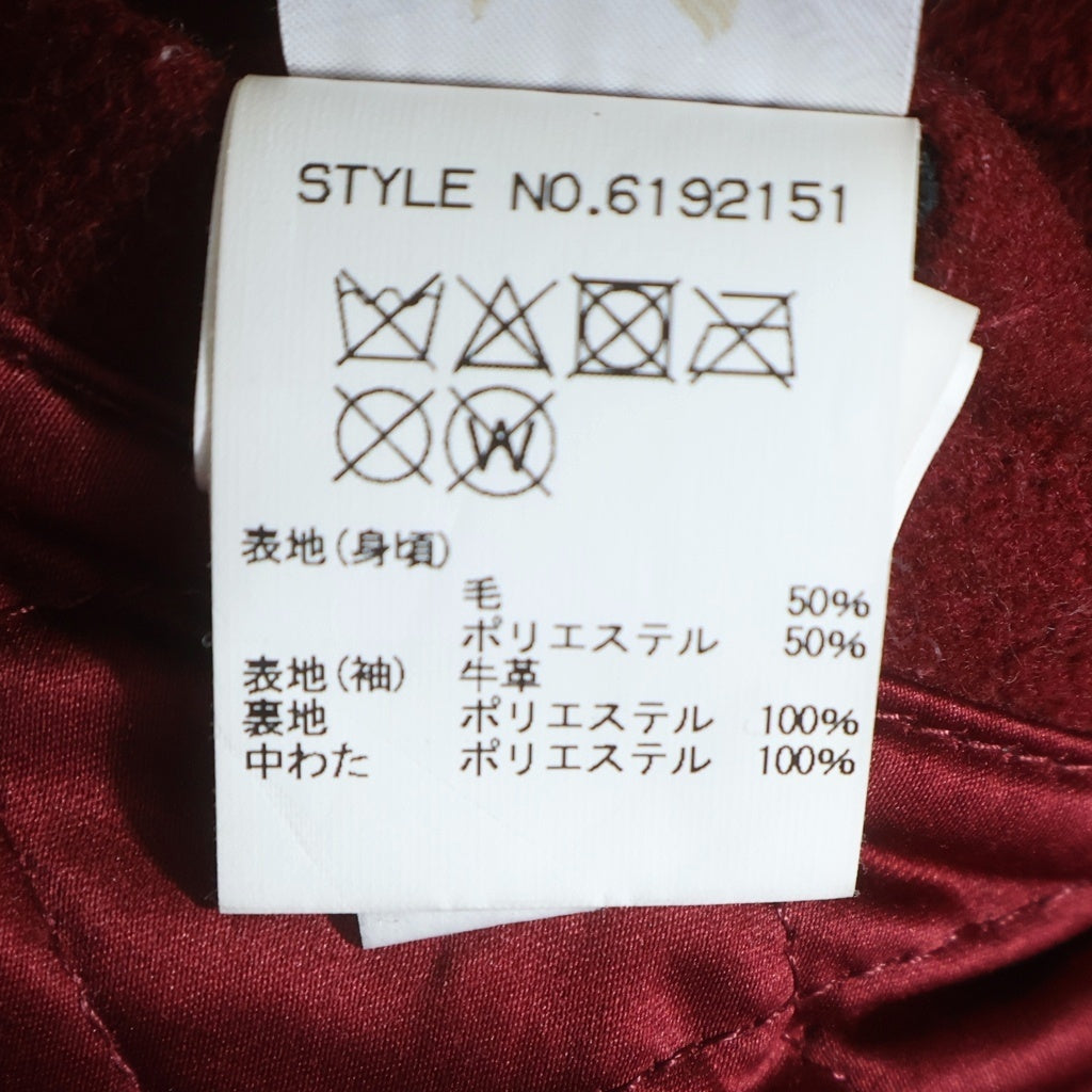 AVIREX(アヴィレックス) 19AW レザー 切替 ワッペンロゴ スタジアムジャケット スタジャン レッド 6192151