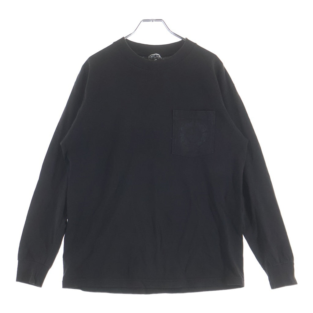 CHROME HEARTS(クロムハーツ) OLD CEMETERY CROSS L/S TEE オールド セメタリーロゴプリント クルーネック 長袖 Tシャツ カットソー ブラック