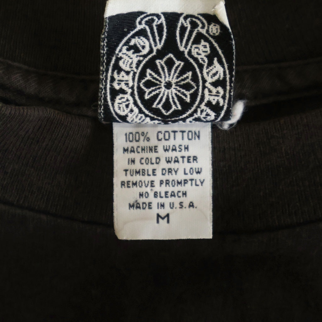 CHROME HEARTS(クロムハーツ) OLD CEMETERY CROSS L/S TEE オールド セメタリーロゴプリント クルーネック 長袖 Tシャツ カットソー ブラック