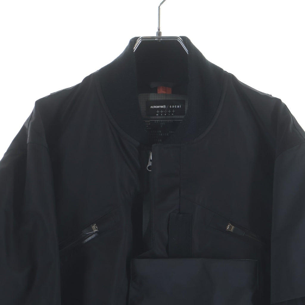 Sacai(サカイ) × ACRONYM 22SS MA-1 ドッキング ボンバージャケット ブラック 22-02762M