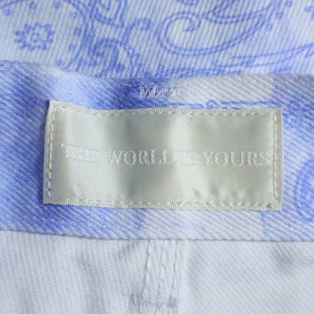 THE WORLD IS YOURS(ザ ワールド イズ ユアーズ) Paisley Pants ペイズリー総柄ダブルニーワークパンツ カーペンターパンツ パープル 3AW21-CL-WPPA-MA