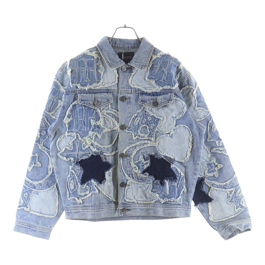 NO BRAND ノーブランド MENACE メナス DENIM PATCH WORK JACKET パッチワークデニムジャケット インディゴ NO BRAND(ノーブランド) MENACE メナス DENIM PATCH WORK JACKET