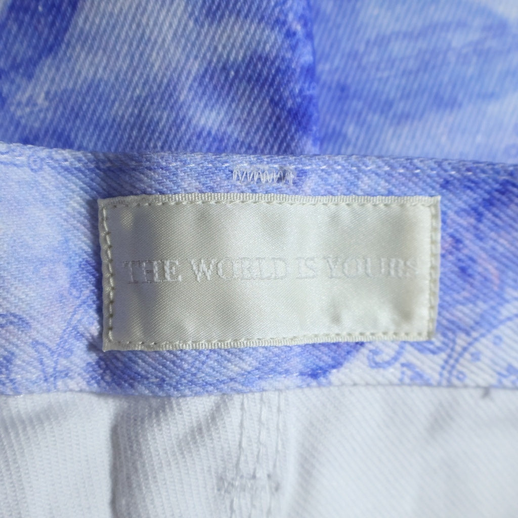 THE WORLD IS YOURS(ザ ワールド イズ ユアーズ) Paisley Pants ペイズリー総柄ダブルニーワークパンツ カーペンターパンツ パープル 3AW21-CL-WPPA-MA
