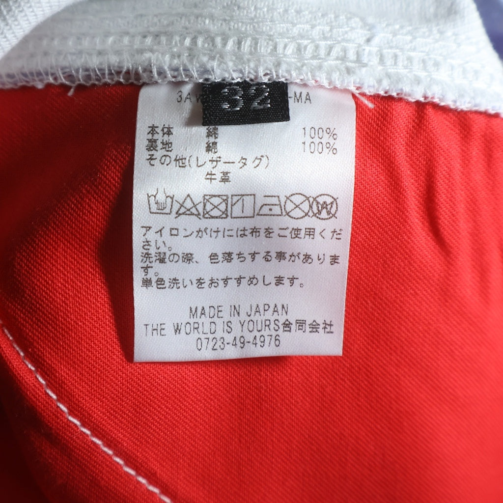 THE WORLD IS YOURS(ザ ワールド イズ ユアーズ) Paisley Pants ペイズリー総柄ダブルニーワークパンツ カーペンターパンツ パープル 3AW21-CL-WPPA-MA