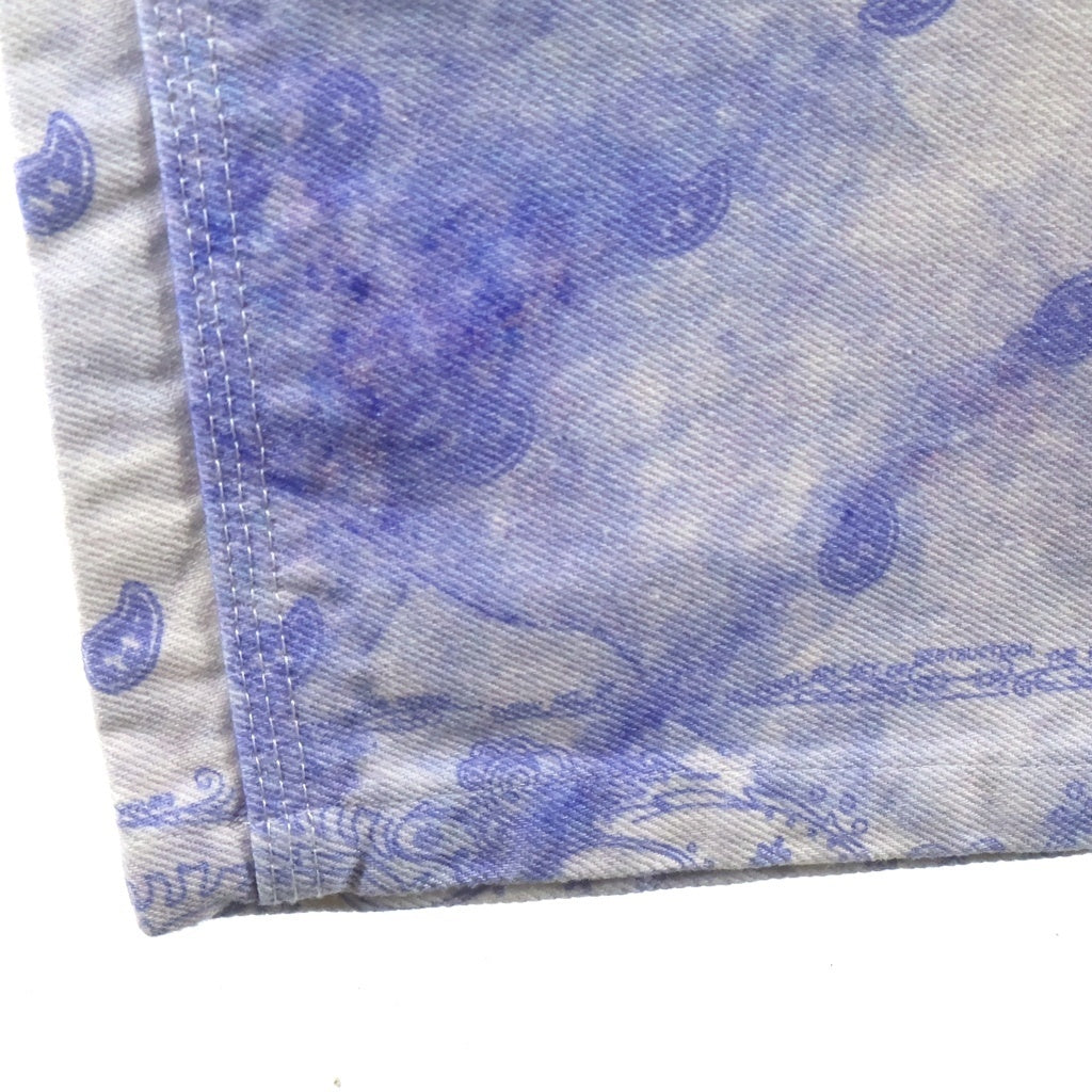 THE WORLD IS YOURS(ザ ワールド イズ ユアーズ) Paisley Pants ペイズリー総柄ダブルニーワークパンツ カーペンターパンツ パープル 3AW21-CL-WPPA-MA