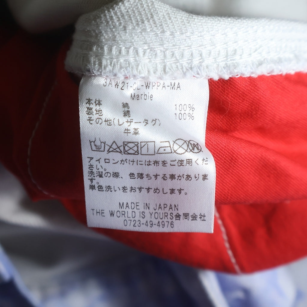 THE WORLD IS YOURS(ザ ワールド イズ ユアーズ) Paisley Pants ペイズリー総柄ダブルニーワークパンツ カーペンターパンツ パープル 3AW21-CL-WPPA-MA