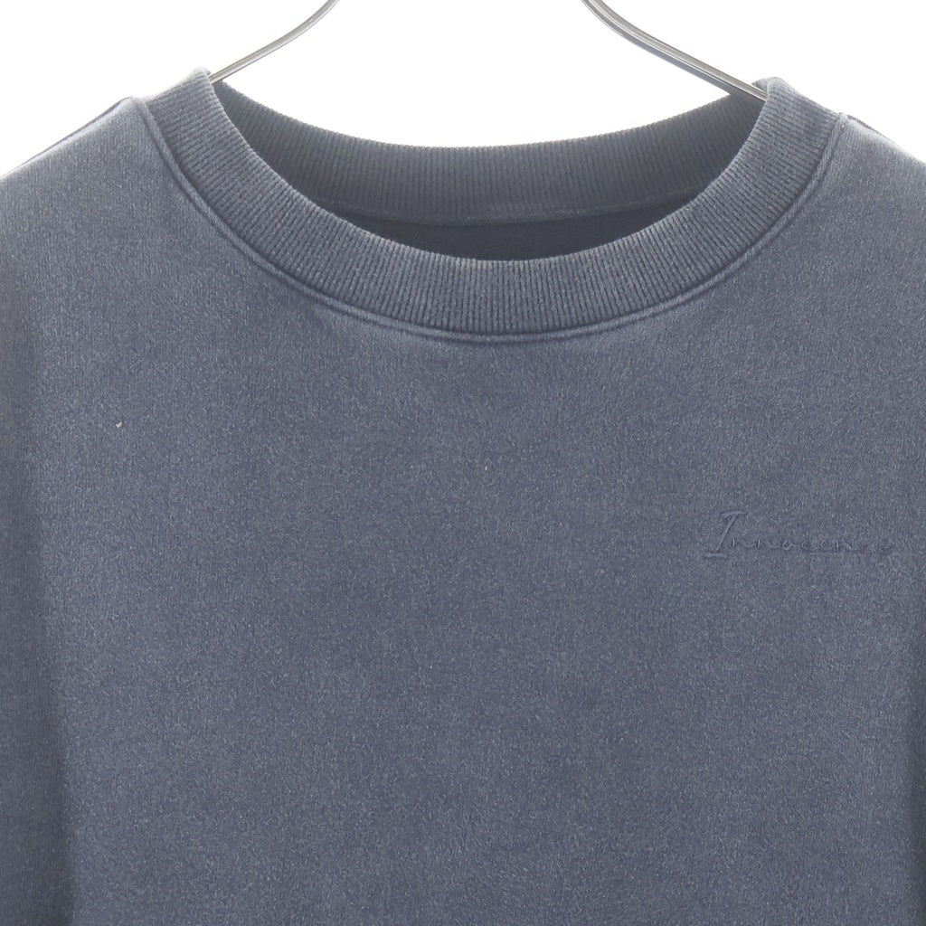 Innocence NYC(イノセンス) 22SS ワンポイントロゴ刺繍クロップドスウェットトレーナー グレー ICN-22SS-SWT002