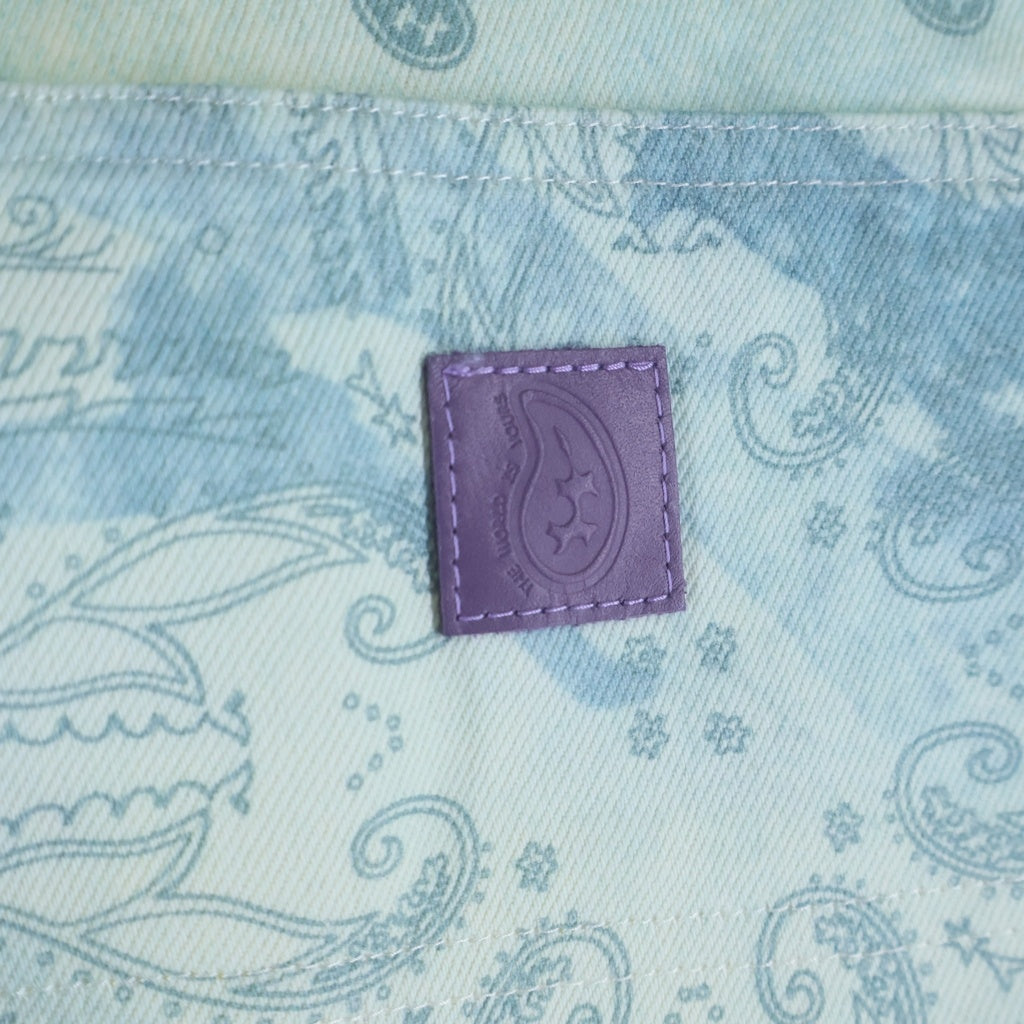 THE WORLD IS YOURS(ザ ワールド イズ ユアーズ) Paisley Pants ペイズリー総柄ダブルニーワークパンツ カーペンターパンツ ブルー 3AW21-CL-WPPA-MA