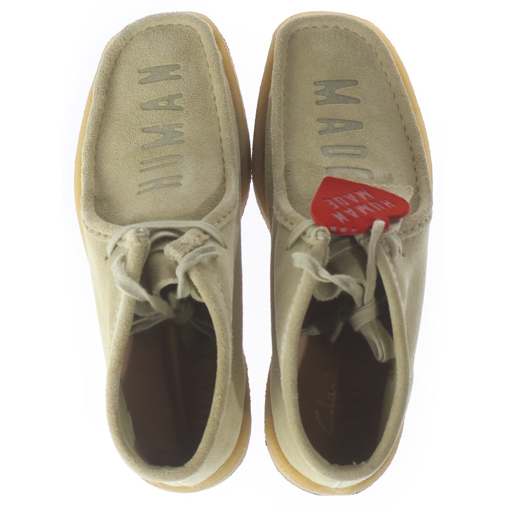 Clarks(クラークス) ×HUMAN MADE WALLABEE ヒューマンメイド モカシン アッパーロゴ デッキシューズ カーキ/ベージュ US9/26.5cm XX28GD008