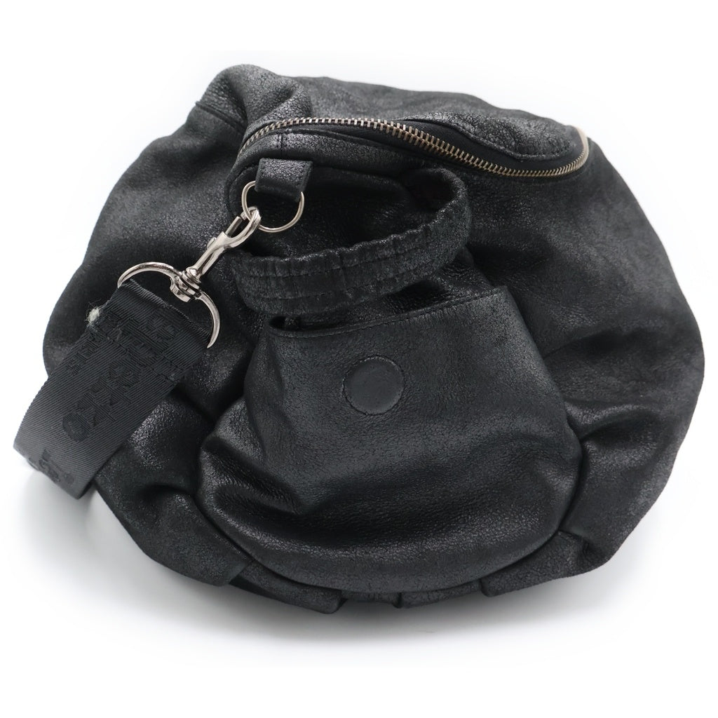 repetto(レペット) レザーワイドジップショルダーバッグ ブラック