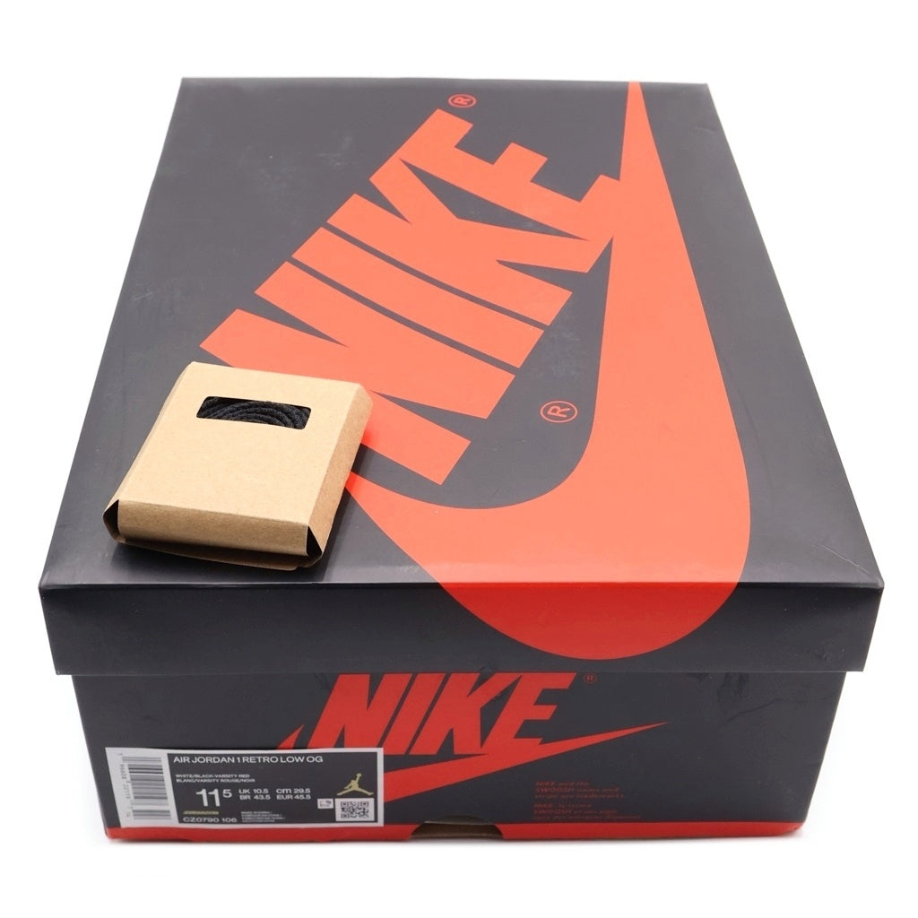 NIKE(ナイキ) AIR JORDAN 1 RETRO LOW OG BLACK TOE エアジョーダン1 ロー ブラックトゥ ローカットスニーカー ホワイト/ブラック/レッド US11.5/29.5cm CZ0790-106
