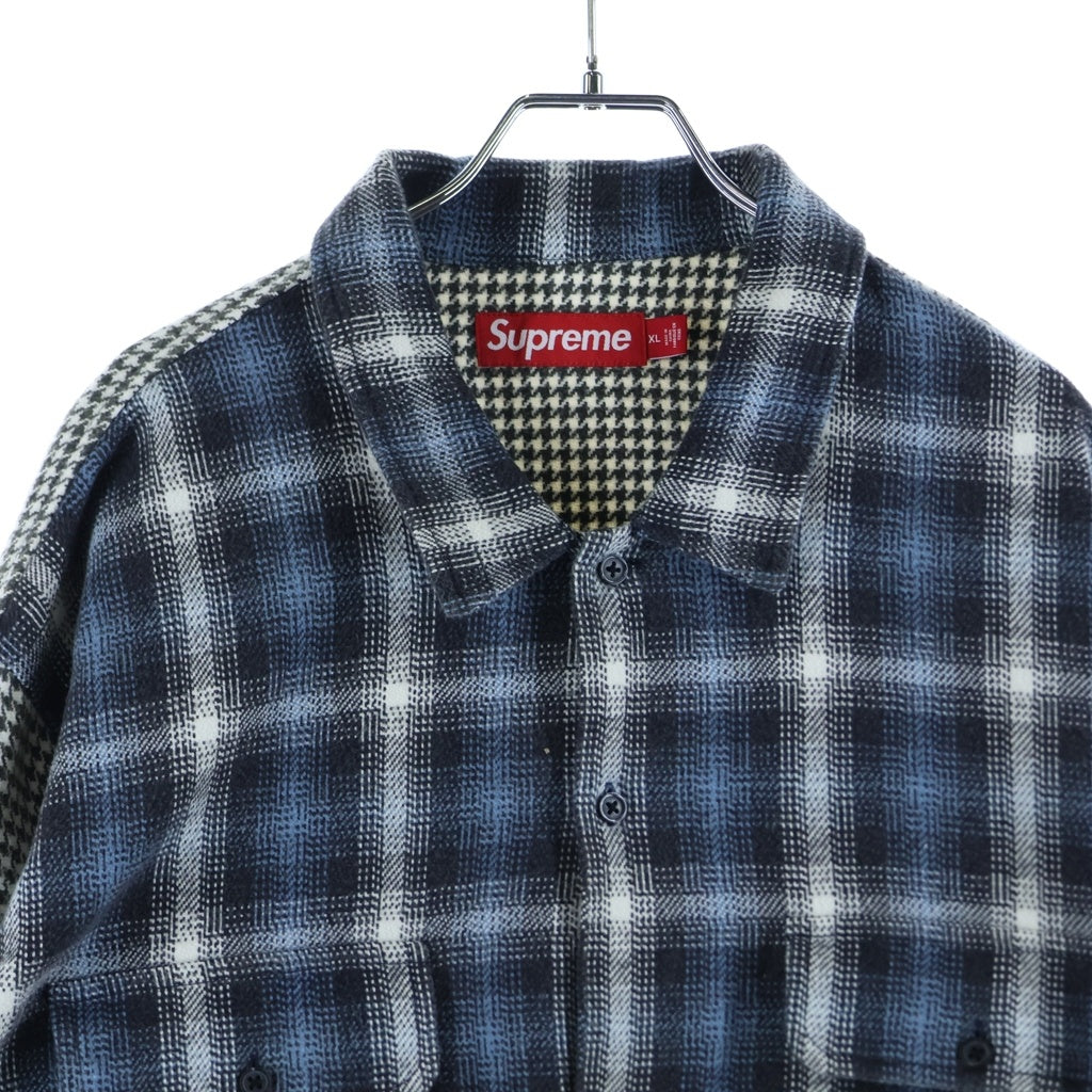 SUPREME(シュプリーム) 23AW Houndstooth Plaid Flannel Shirt ハウンドトゥース プレイド フランネル シャツ マルチ