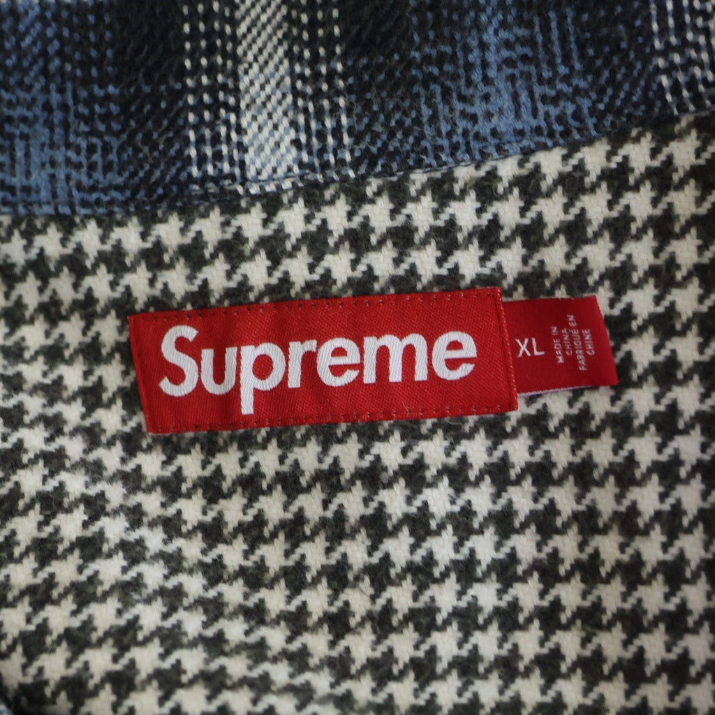 SUPREME(シュプリーム) 23AW Houndstooth Plaid Flannel Shirt ハウンドトゥース プレイド フランネル シャツ マルチ