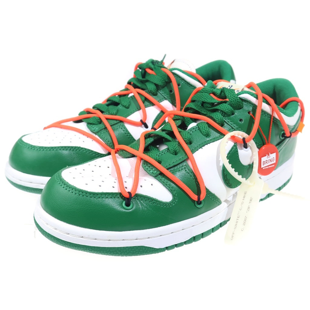 NIKE(ナイキ) ×OFF-WHITE DUNK LOW オフホワイト ダンク ローカットスニーカー ホワイト/グリーン US9.5/27.5cm CT0856-100