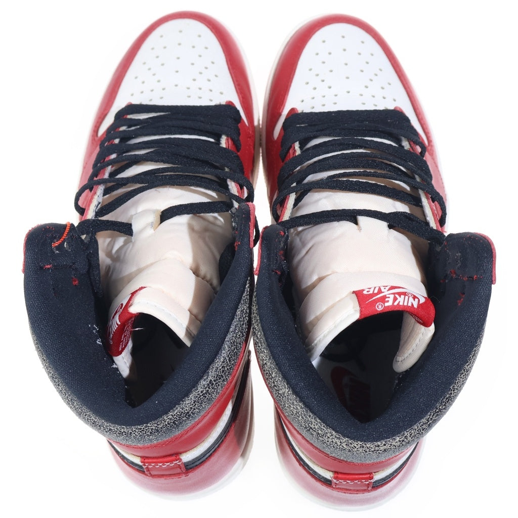 NIKE(ナイキ) AIR JORDAN 1 LOST & FOUND CHICAGO エアジョーダン1 ロスト&ファウンド シカゴ ハイカットスニーカーホワイト/レッド/ブラック US10/28cm DZ5485-612