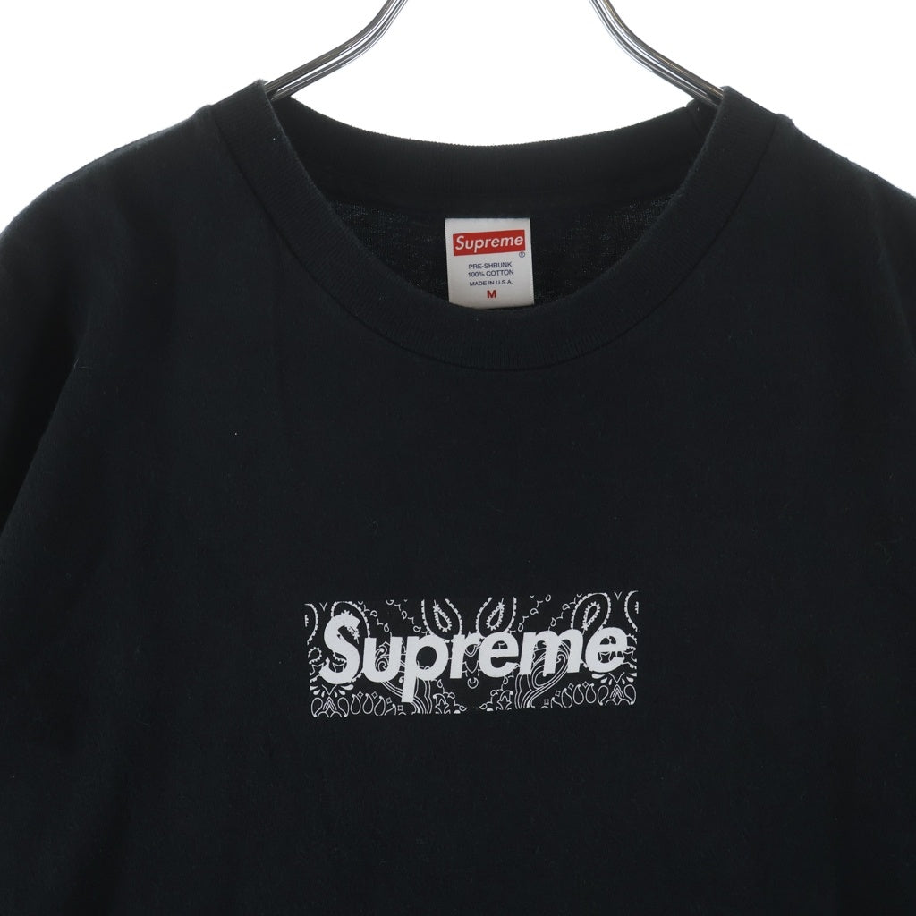 SUPREME(シュプリーム) 19AW Bandana Box Logo Tee バンダナボックスロゴ クルーネック半袖Tシャツカットソー ブラック