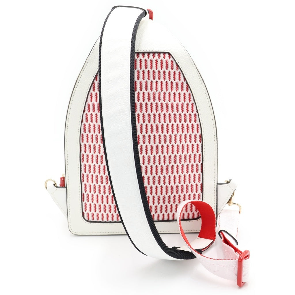 CHRISTIAN LOUBOUTIN(クリスチャンルブタン) 23年新年限定 Leather cross-body bag レザークロスボディバッグ ホワイト/レッド