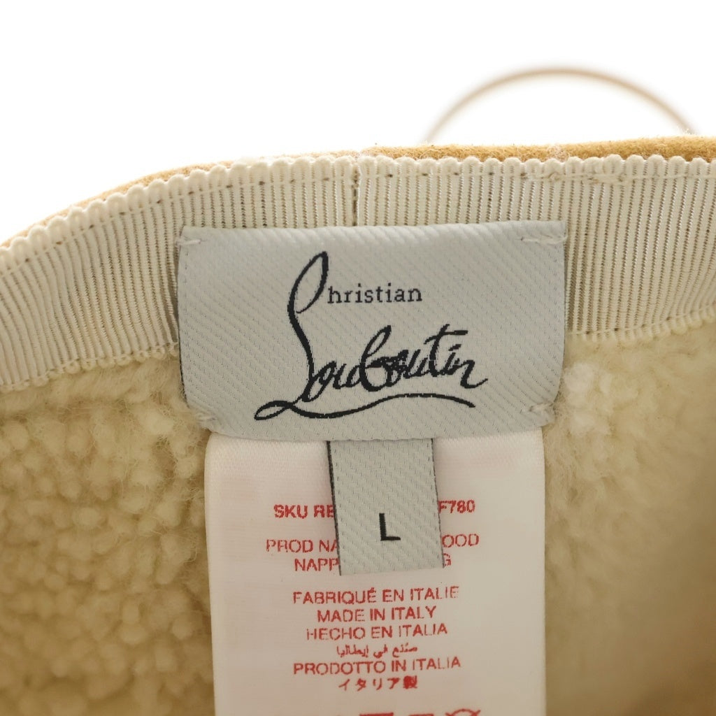 CHRISTIAN LOUBOUTIN(クリスチャンルブタン) Lamb nappa leather Cap ラムレザー フライト キャップ ブラウン 1265135-F780